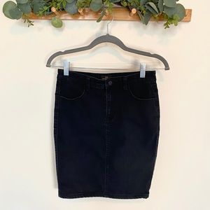 F21 Black Denim Skirt